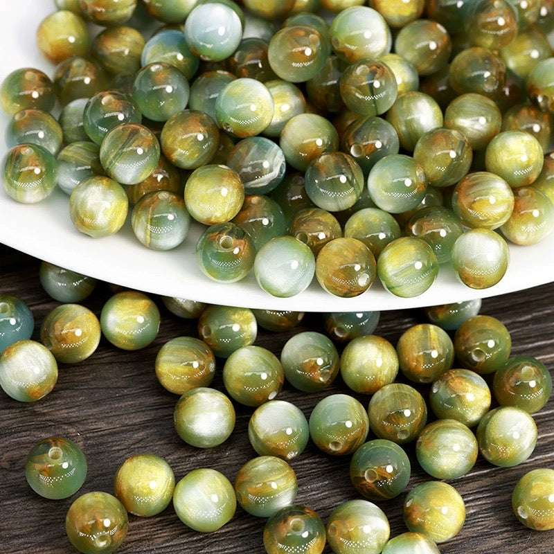 「ビーズ」ハイグレードな光沢感のツートンビーズ（7色）