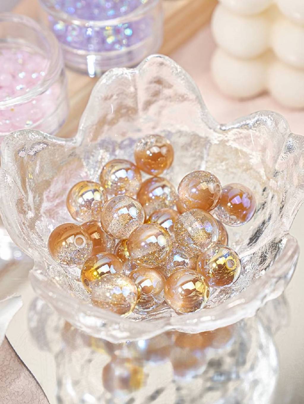 アクリル パールコーティング ビーズ