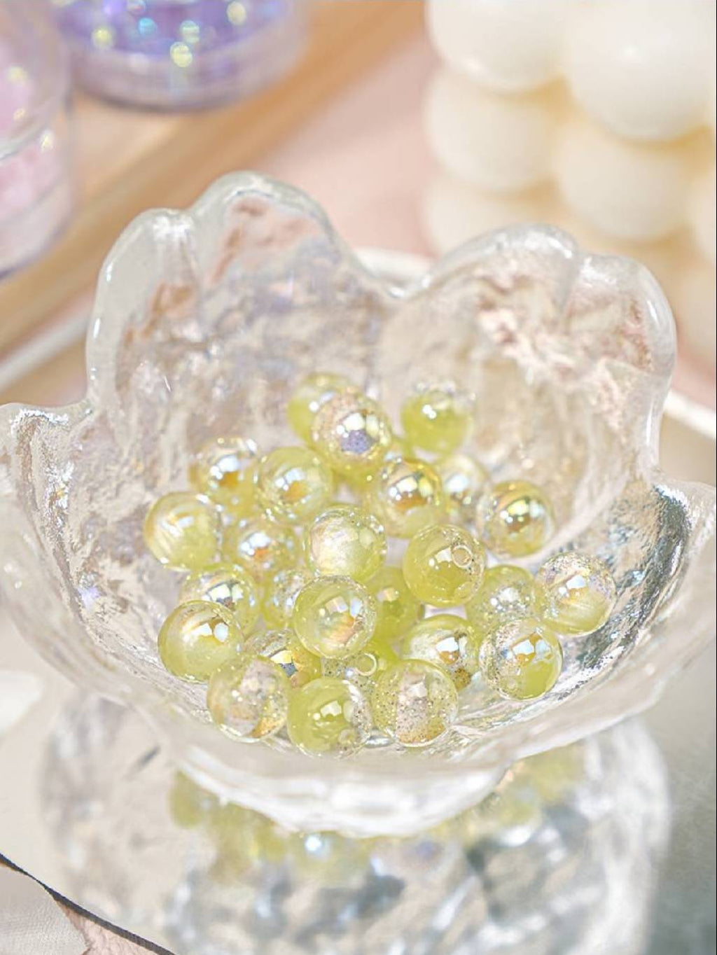 アクリル パールコーティング ビーズ