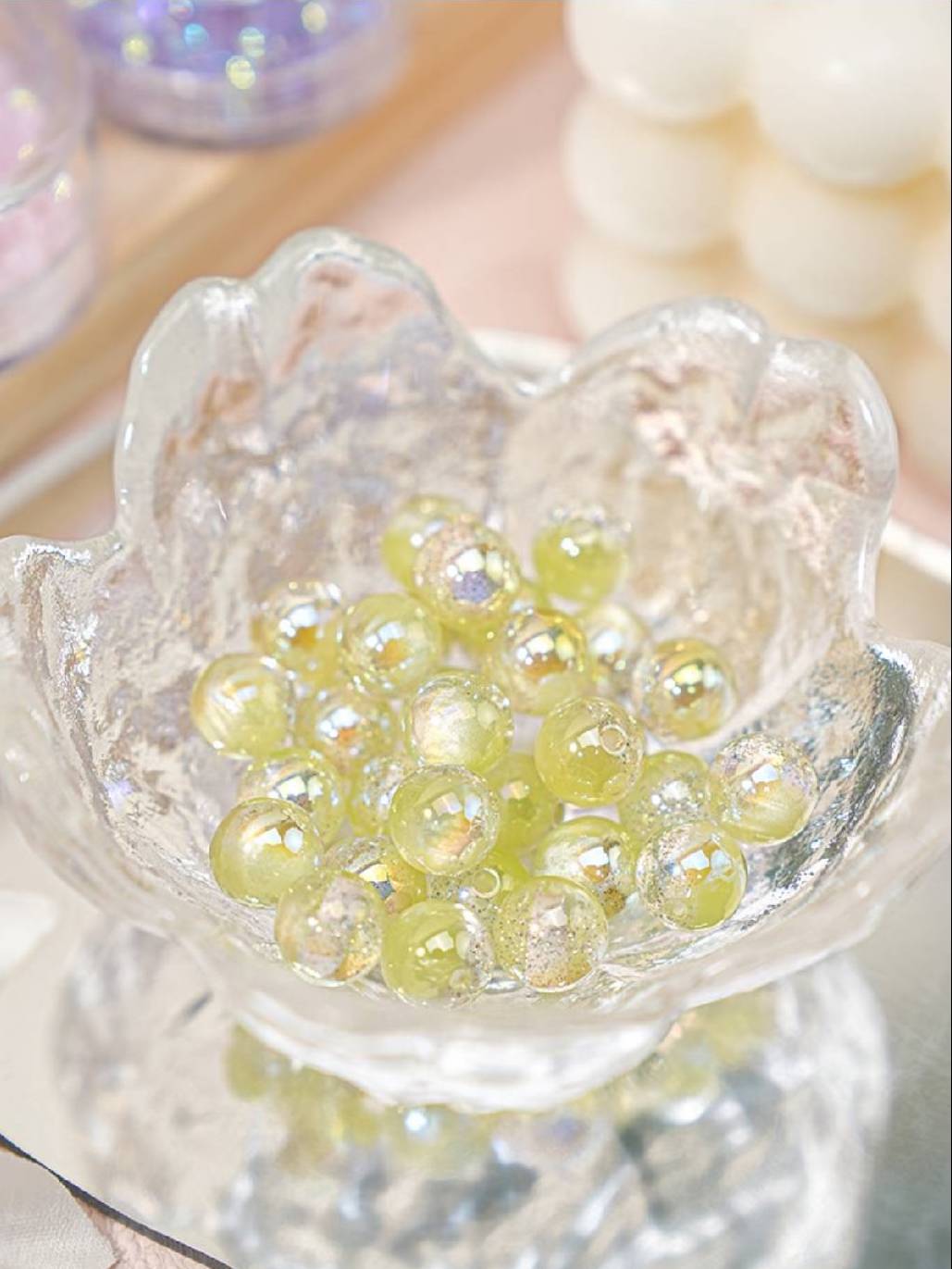 アクリル パールコーティング ビーズ