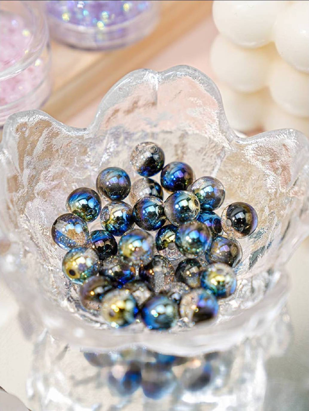 アクリル パールコーティング ビーズ