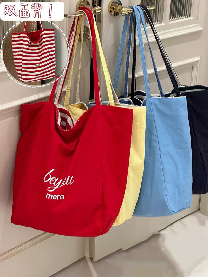 Reversible Canvas Tote Bag